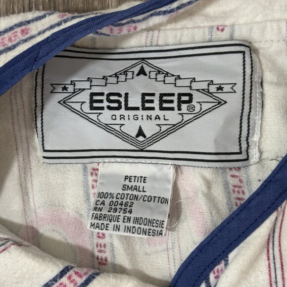 VTG 90s Esleep One Piece Jumpsuit Sleep wear Pajama Pit Crew Brooklyn Baseball - Picture 14 of 16